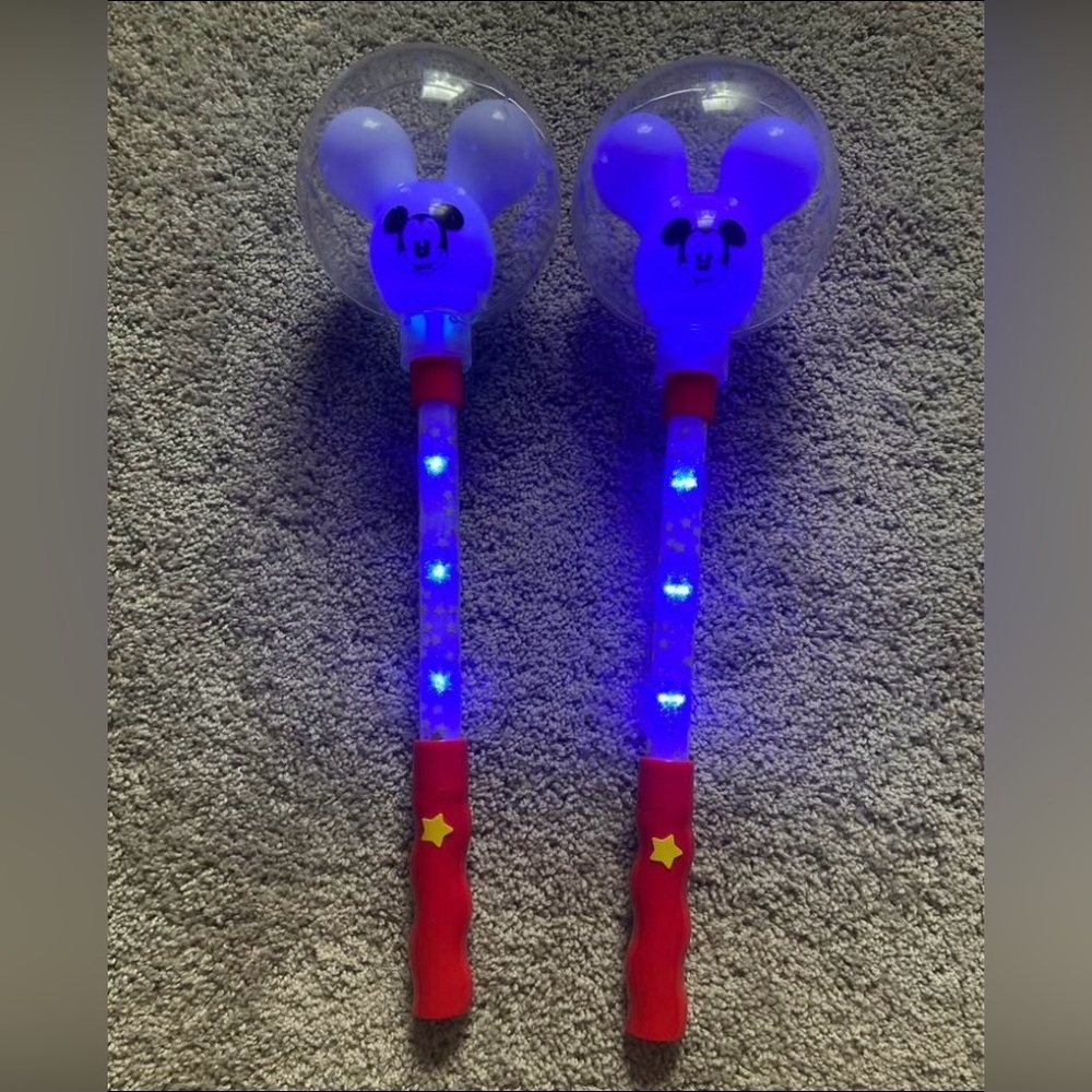 Disney Parks Walt Disney World Mickey Mouse Balloon Glow Light Up Wand 21" Set 2 - Picture 3 of 10